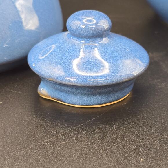 London Pottery Blue “Tea for One” Teapot & Cup Set Stoneware 6" England - Picture 7 of 11